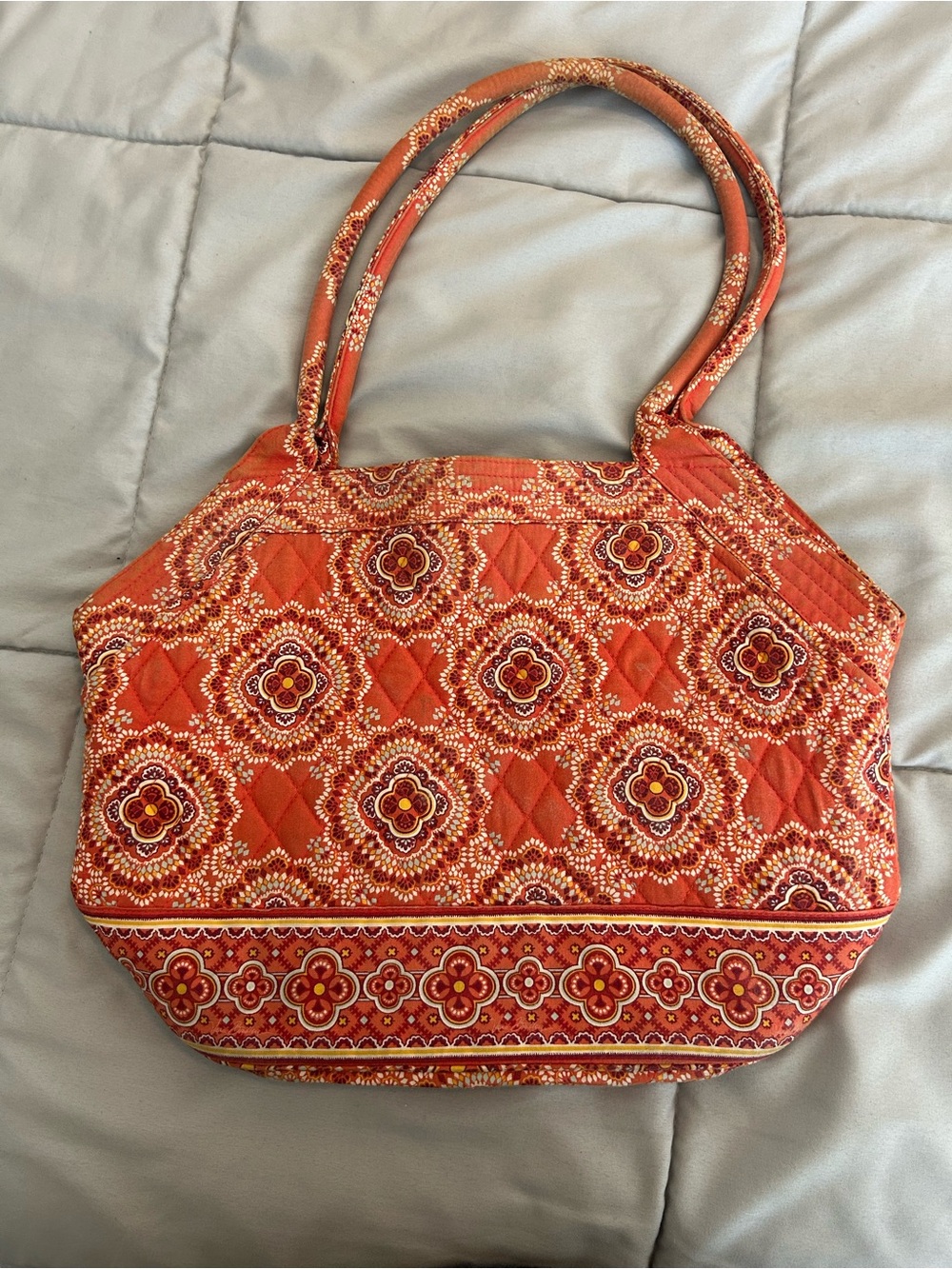 Vera Bradley Quilted Floral Tote in Orange